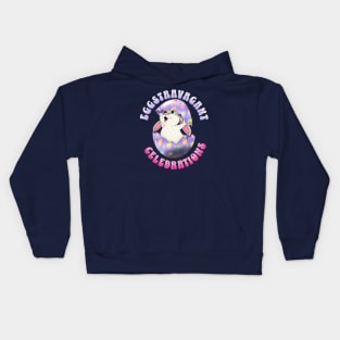 Eggstravagant Celebration- Happy Easter. Kids Hoodie